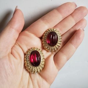 Vintage Oscar de la Renta Clip-On Earrings